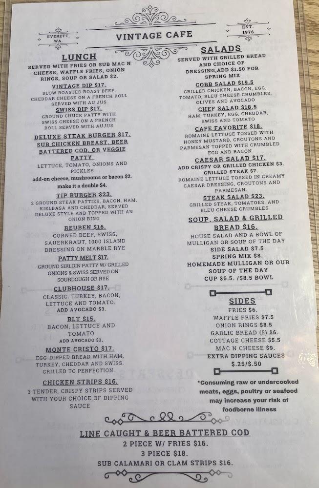 Vintage Cafe Menu image 3